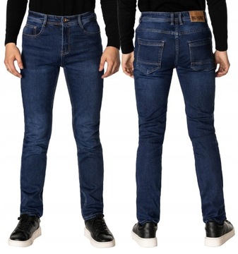 Spodnie Jeansowe Męskie Granatowe Texasy Dżinsy BIG MORE JEANS N23 W42 L32