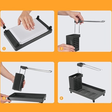 КУХОННЫЙ ОРГАНАЙЗЕР ДЛЯ МОЙКИ, ЧЕРНАЯ ПОЛКА ДЛЯ МОЙКИ, ДЛЯ ГУБКИ 25СМ