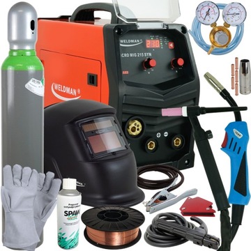 Spawarka 3w1 ZESTAW MIG MAG MMA TIG SYNERGIA 210A 230V Migomat Inwertorowa