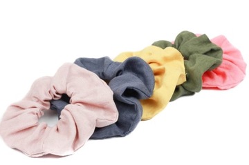 Резинка для волос Scrunchie из 100% льна епископского фиолетового цвета.