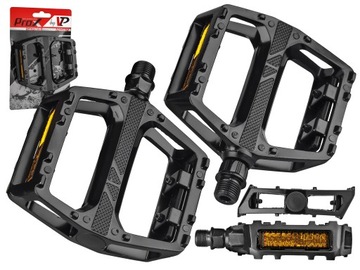 PEDAŁY ROWEROWE PROX VPE-506 PLATFORMY ALUMINIOWE Z ODBLASKAMI CZARNE