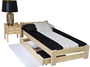 Łóżko sosnowe drewniane pojedyncze EURO 80x200 PRODUCENT nowe stelaż gratis