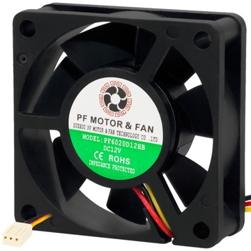 WENTYLATOR CHŁODZENIE WIATRAK KULKOWE 12V 3 PIN 60x60x20mm 4000rpm