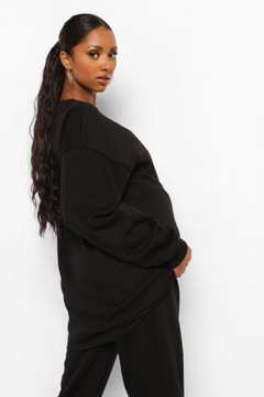 2B5B14 P28 BOOHOO MATERNITY CZARNA BLUZA OVERSIZE XL