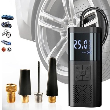KOMPRESOR SAMOCHODOWY ELEKTRYCZNA POMPKA DO ROWERU MATERACA PIŁKI LED LCD