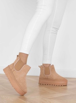 БЕЖЕВЫЕ СНЕЖНЫЕ БОТИНКИ С УТЕПЛЕНИЕМ ХАКИ БОТИНКИ НА ПЛАТФОРМЕ 41