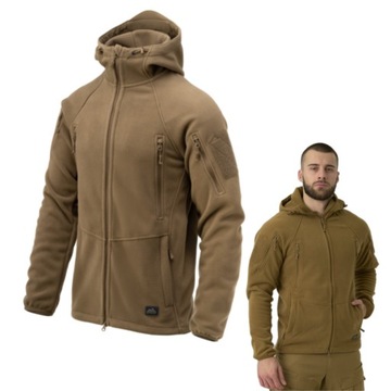 BLUZA MĘSKA Z KAPTUREM POLAR ROZPINANY HELIKON PATRIOT MK2 COYOTE M