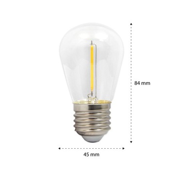 5x E27 LED FILAMENT 1W HEAT лампы для гирлянд