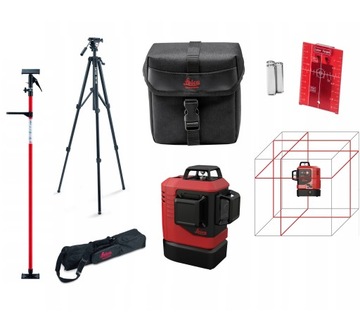 Laser krzyżowy 3x360° Leica Lino L6R statyw tyczka