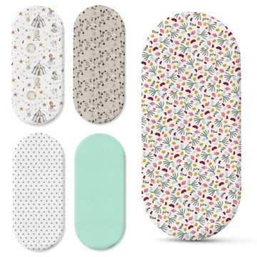 PRZEŚCIERADŁO DO GONDOLI wózka DO KOŁYSKI Z GUMKĄ 80x40 RÓŻNE WZORY