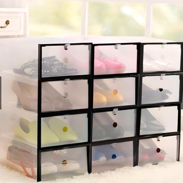 10 x КОРОБКА-ОРГАНИЗАТОР ДЛЯ ОБУВИ С ОТКРЫТКАМИ НАБОР КОРОБОК ДЛЯ ГАРДЕРОБА