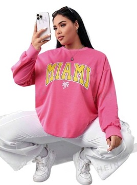 Wkładana bluza damska różowa miami oversize luźna cienka casual SHEIN r. M