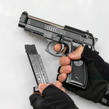 МЕТАЛЛИЧЕСКИЙ ШАРОВОЙ ПИСТОЛЕТ ASG + ГЛУШИТЕЛЬ + 1000 ШАРИКОВ