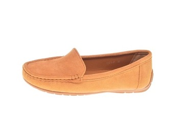 DAMSKIE ZAMSZOWE MOKASYNY Camel r.40