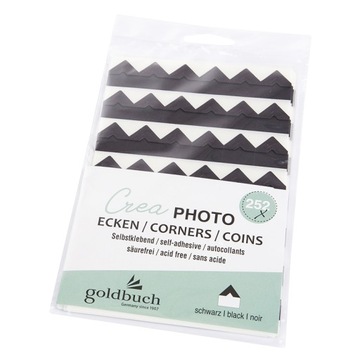 NAROŻNIKI ROŻKI DO ZDJĘĆ PODKLEJKI czarne FOTOROŻKI marki Goldbuch 252 SZT