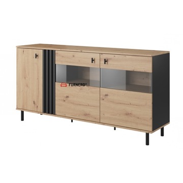 Komoda z witryną MADIS 3D z oświetleniem LED