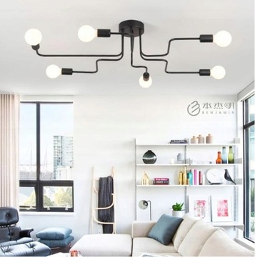 Потолочная лампа люстра Plefon Spider 6 Arms Loft