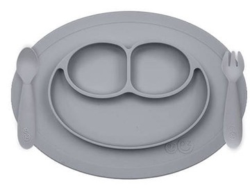 EZPZ Komplet naczyń silikonowych Mini Feeding Set odcienie szarości