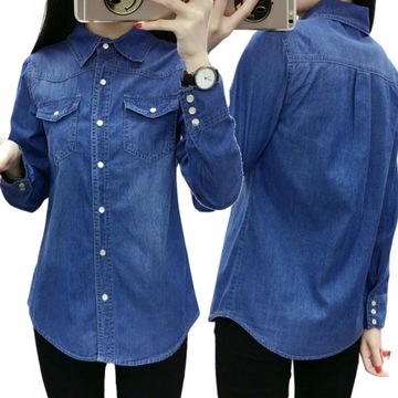 KLASYCZNA WYGODNA JEANSOWA KOSZULA DAMSKA JEANS