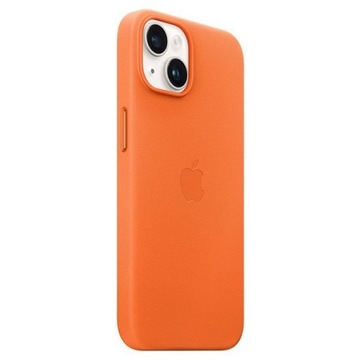 Etui Apple iPhone 14 Plus Skórzane plecki MagSafe Orange Pomarańczowe Ramka