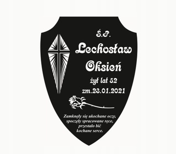 tabliczka nagrobna, na krzyż, 70 wzórów, GRAWER