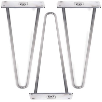 Metalowe nogi do stolika kawowego srebrne 40 cm zestaw 3 szt nogi meblowe