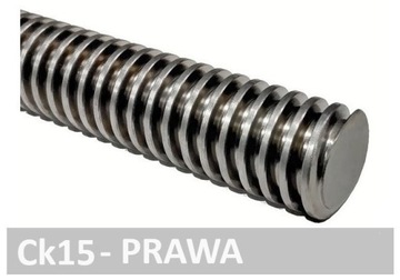Tr 24x5 Śruba trapezowa Ck15, L=500mm - PRAWA