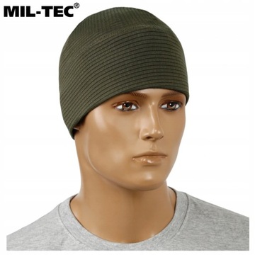 Czapka termoaktywna sportowa Mil-Tec Quick Dry Cap oddychająca Olive