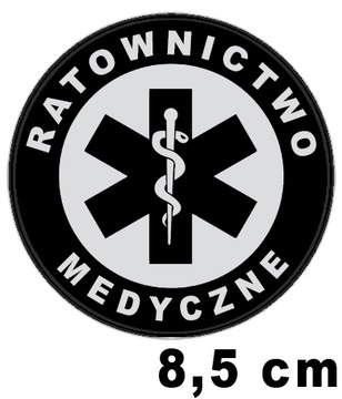 Ratownictwo Medyczne naszywka emblemat odblaskowy 8,5 cm bez rzepa