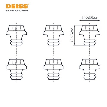 Deiss PRO Силиконовые пробки для бутылок вина, набор из 6 шт.