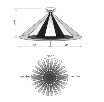 ДАТЧИК ДВИЖЕНИЯ ДЛЯ ПОДВЕСНЫХ ПОТОЛКОВ, СВЕТОДИОДНЫЙ PIR-ДЕТЕКТОР СКРЫТОГО МОНТАЖА 360° IP65