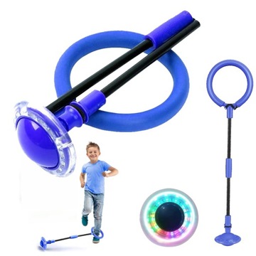 Скакалка со светодиодным кольцом для упражнений для детей, 24 дюйма, синяя