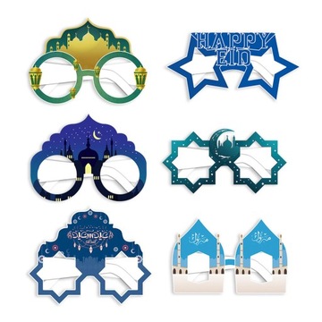 Eid Mubarak Okulary Party Supplies Opaska na głowę na imprezę świąteczną dla dzieci 6 szt.