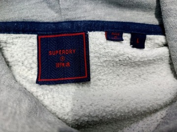 SUPERDRY BAWEŁNIANA BLUZA KANGURKA MELANŻ r. L