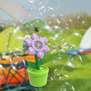 Дозатор для пузырьков Автоматический цветок для выдувания пузырей с фиолетовой подсветкой и музыкой