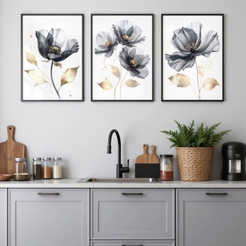 NOWOCZESNE OBRAZY DO SALONU KUCHNI SYPIALNI KWIATY PLAKAT W RAMIE NA ŚCIANĘ