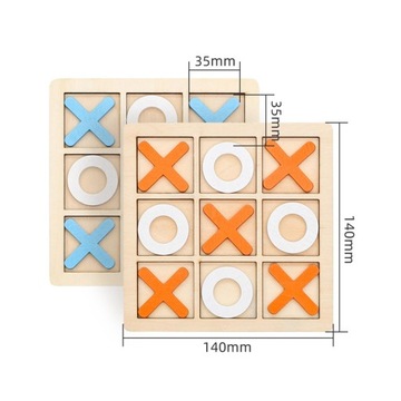 6xTic TAC Toe Деревянная настольная игра XO Шахматная настольная игра Интерактивная 4 предмета