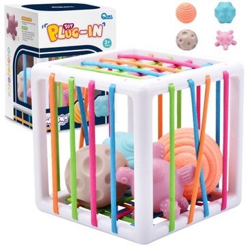 MIEKKIE KLOCKI ELASTYCZNA KOSTKA SENSORYCZNA SORTER dla Dzieci Kształty 5el