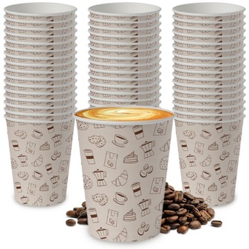 KUBKI PAPIEROWE DO GORĄCEGO KAWY IKONY 300ml 50szt (do odsprzedaży)