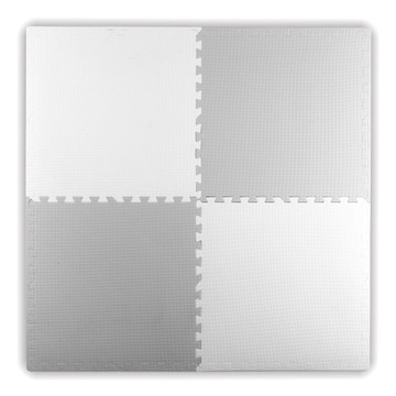 DUŻA MATA PIANKOWA PUZZLE 4 SZTUKI BIAŁE I SZARE BEZPIECZNA I WYGODNA
