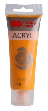 Farba akrylowa 75ml ciemno żółty Happy Color 16