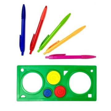Spirograf KREATYWNA ZABAWKA + KOLOROWE DŁUGOPISY Produkt Polski