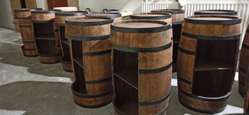 Деревянная барная бочка с подсветкой, винная стойка