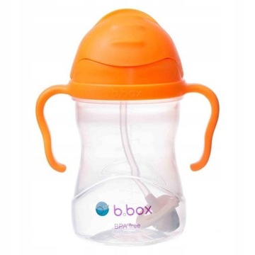 B.box Bidon ze słomką 240 ml, pomarańczowy
