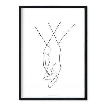 Dłonie Linia Prezent Sypialnia Ślub Plakat 30x40 Subtelny Obraz Miłość