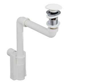 Умывальник click plug с переливом керамический белый настенный сифон