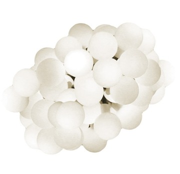 GIRLANDA OGRODOWA LAMPA 230V 100x LED KULE BIAŁA MATOWE DŁUGA 10M ZD69D