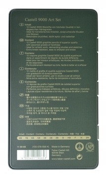 Zestaw ołówków grafitowych Faber - Castell 12 szt. w opakowaniu metalowym