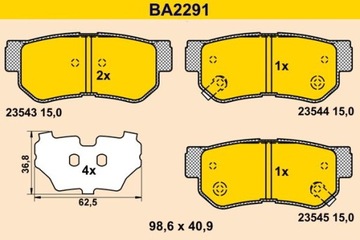 Barum BA2291 Zestaw klocków hamulcowych, hamulce tarczowe