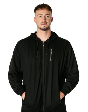 Duża Sportowa Bluza Bawełniana Męska Dresowa Rozsuwana Kapturem 2838-02 4XL